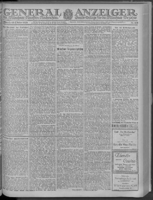 Münchner neueste Nachrichten Mittwoch 13. Oktober 1920