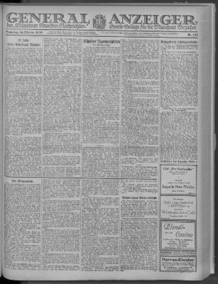 Münchner neueste Nachrichten Samstag 16. Oktober 1920