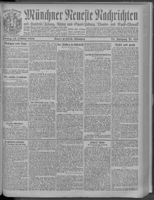 Münchner neueste Nachrichten Montag 18. Oktober 1920