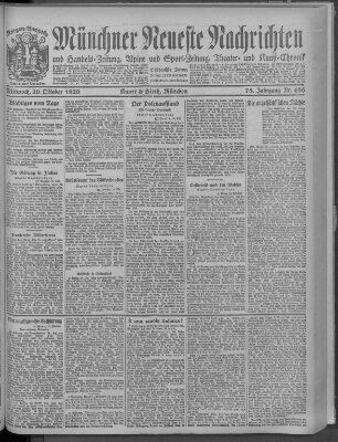 Münchner neueste Nachrichten Mittwoch 20. Oktober 1920