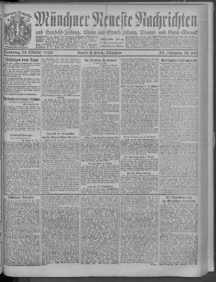 Münchner neueste Nachrichten Samstag 23. Oktober 1920