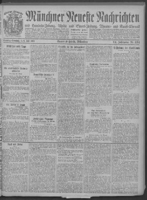 Münchner neueste Nachrichten Samstag 2. Juli 1921