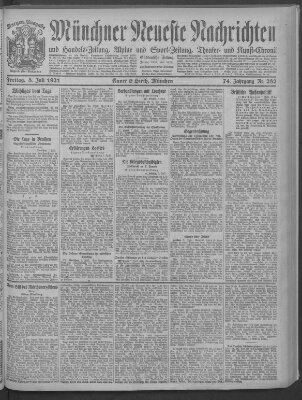 Münchner neueste Nachrichten Freitag 8. Juli 1921