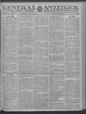 Münchner neueste Nachrichten Mittwoch 13. Juli 1921