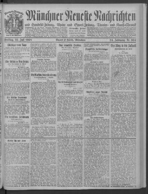 Münchner neueste Nachrichten Freitag 22. Juli 1921