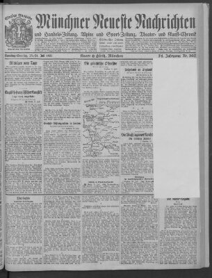 Münchner neueste Nachrichten Samstag 23. Juli 1921