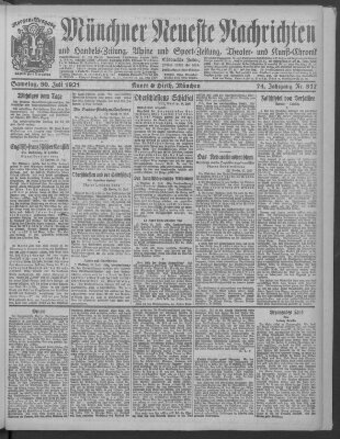 Münchner neueste Nachrichten Samstag 30. Juli 1921