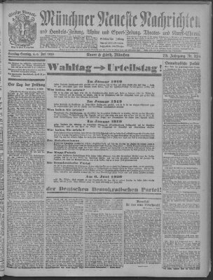 Münchner neueste Nachrichten Samstag 5. Juni 1920