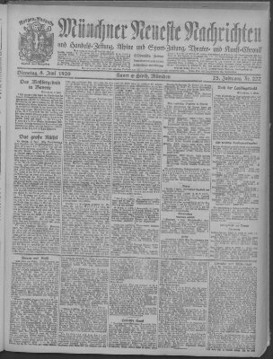 Münchner neueste Nachrichten Dienstag 8. Juni 1920