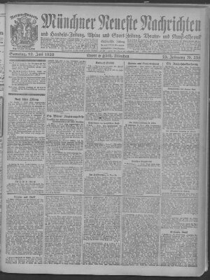 Münchner neueste Nachrichten Samstag 12. Juni 1920