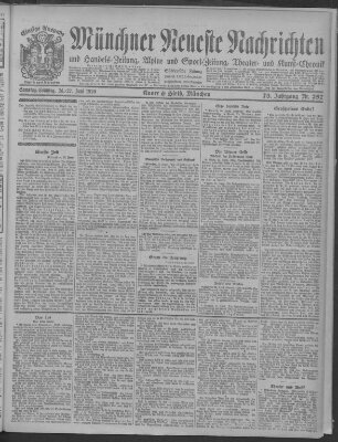 Münchner neueste Nachrichten Sonntag 27. Juni 1920