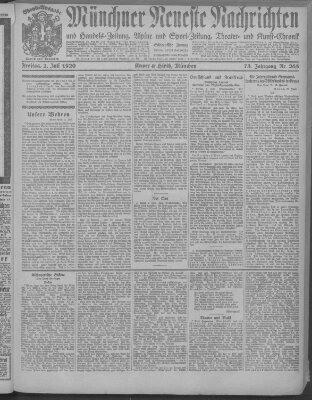 Münchner neueste Nachrichten Freitag 2. Juli 1920