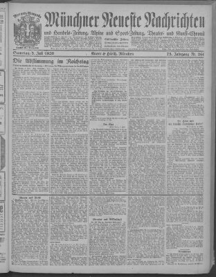 Münchner neueste Nachrichten Samstag 3. Juli 1920