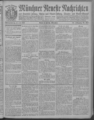 Münchner neueste Nachrichten Samstag 3. Juli 1920