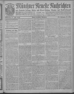 Münchner neueste Nachrichten Mittwoch 21. Juli 1920