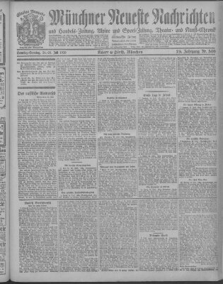 Münchner neueste Nachrichten Samstag 24. Juli 1920