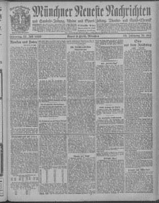 Münchner neueste Nachrichten Dienstag 27. Juli 1920