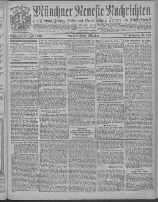 Münchner neueste Nachrichten Mittwoch 28. Juli 1920