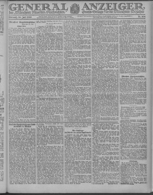 Münchner neueste Nachrichten Mittwoch 28. Juli 1920