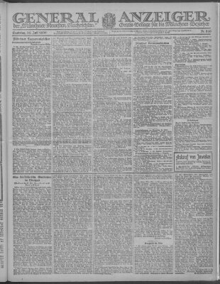 Münchner neueste Nachrichten Samstag 31. Juli 1920