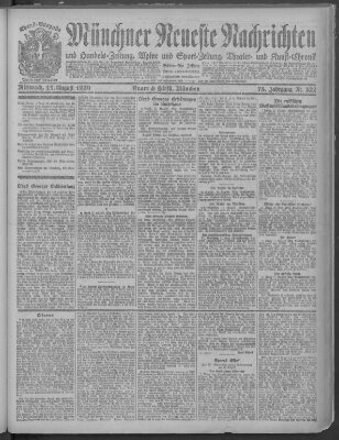 Münchner neueste Nachrichten Mittwoch 11. August 1920