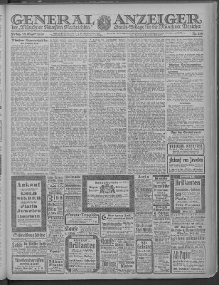 Münchner neueste Nachrichten Freitag 13. August 1920