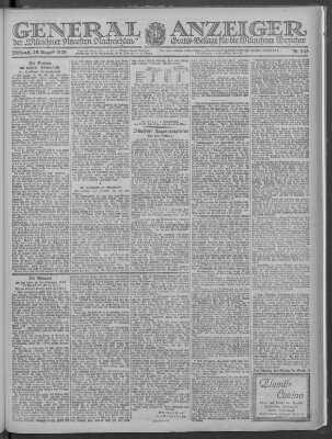 Münchner neueste Nachrichten Mittwoch 25. August 1920