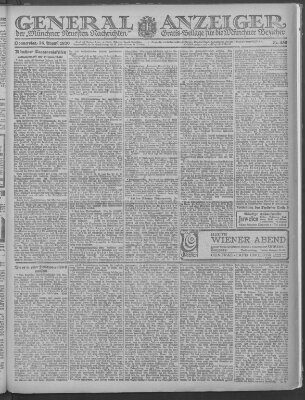 Münchner neueste Nachrichten Donnerstag 26. August 1920