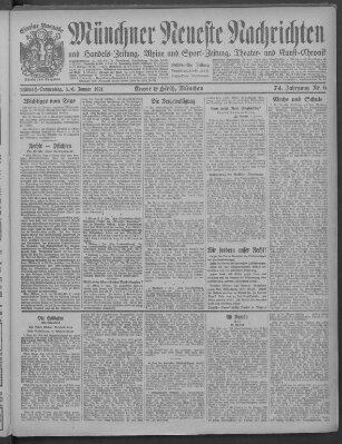 Münchner neueste Nachrichten Donnerstag 6. Januar 1921