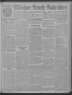 Münchner neueste Nachrichten Montag 17. Januar 1921