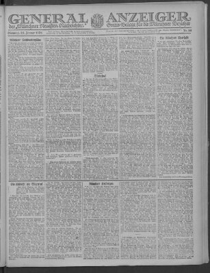 Münchner neueste Nachrichten Dienstag 25. Januar 1921