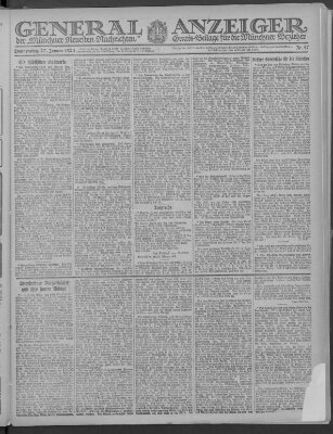 Münchner neueste Nachrichten Donnerstag 27. Januar 1921