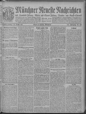 Münchner neueste Nachrichten Samstag 5. Februar 1921