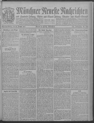 Münchner neueste Nachrichten Sonntag 20. Februar 1921