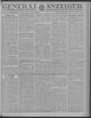 Münchner neueste Nachrichten Dienstag 22. Februar 1921