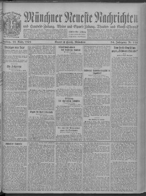 Münchner neueste Nachrichten Freitag 18. März 1921