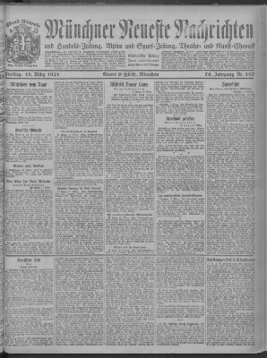 Münchner neueste Nachrichten Freitag 18. März 1921