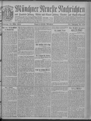 Münchner neueste Nachrichten Dienstag 22. März 1921