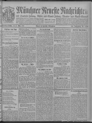 Münchner neueste Nachrichten Sonntag 27. März 1921