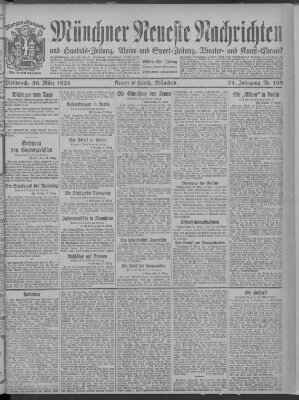 Münchner neueste Nachrichten Mittwoch 30. März 1921