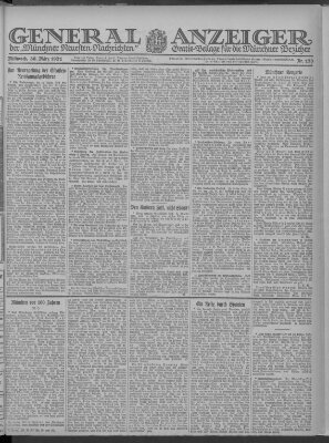 Münchner neueste Nachrichten Mittwoch 30. März 1921