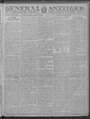 Münchner neueste Nachrichten Dienstag 5. April 1921