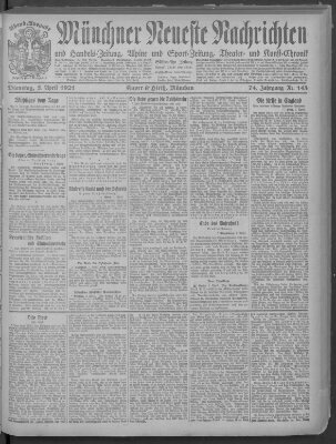 Münchner neueste Nachrichten Dienstag 5. April 1921