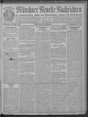 Münchner neueste Nachrichten Mittwoch 6. April 1921