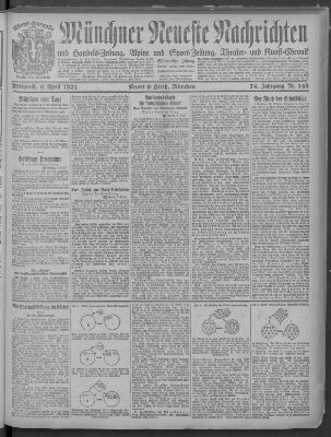 Münchner neueste Nachrichten Mittwoch 6. April 1921