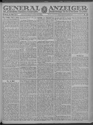 Münchner neueste Nachrichten Mittwoch 20. April 1921