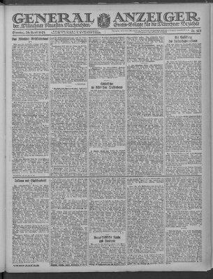 Münchner neueste Nachrichten Dienstag 26. April 1921