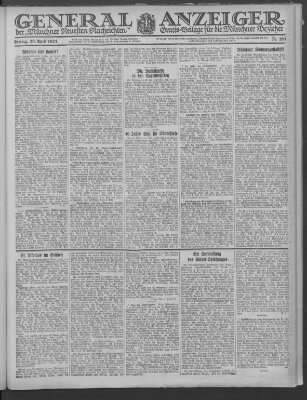 Münchner neueste Nachrichten Freitag 29. April 1921