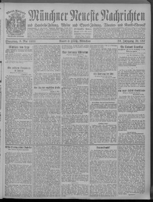 Münchner neueste Nachrichten Dienstag 3. Mai 1921