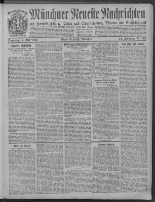 Münchner neueste Nachrichten Samstag 7. Mai 1921